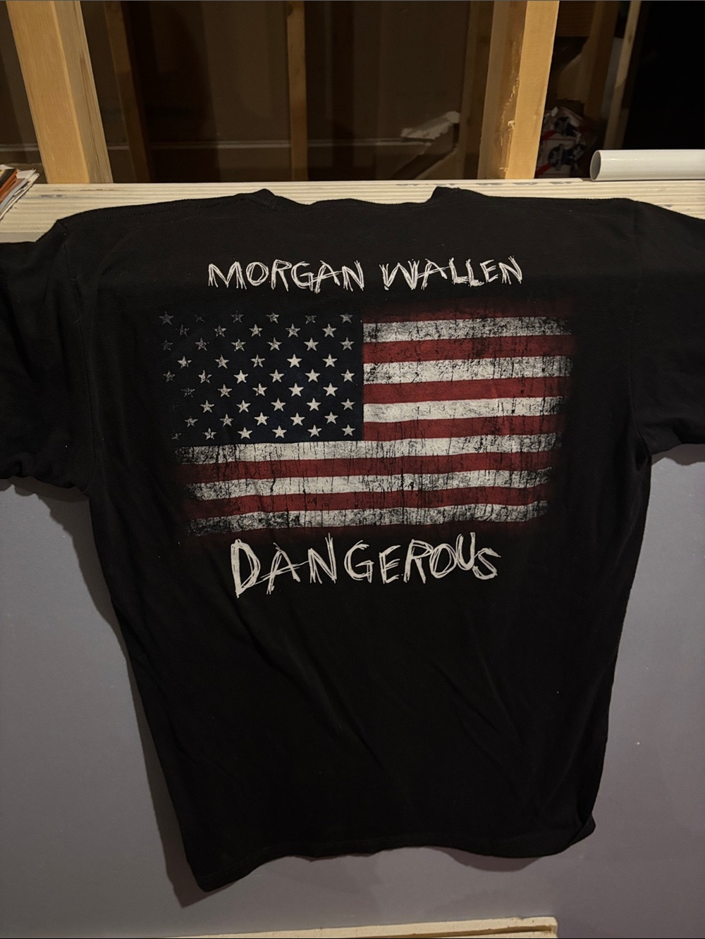 Next Level Apparel Black Morgan Wallen "Dangerous" Short-Sleeve Graphic Tee